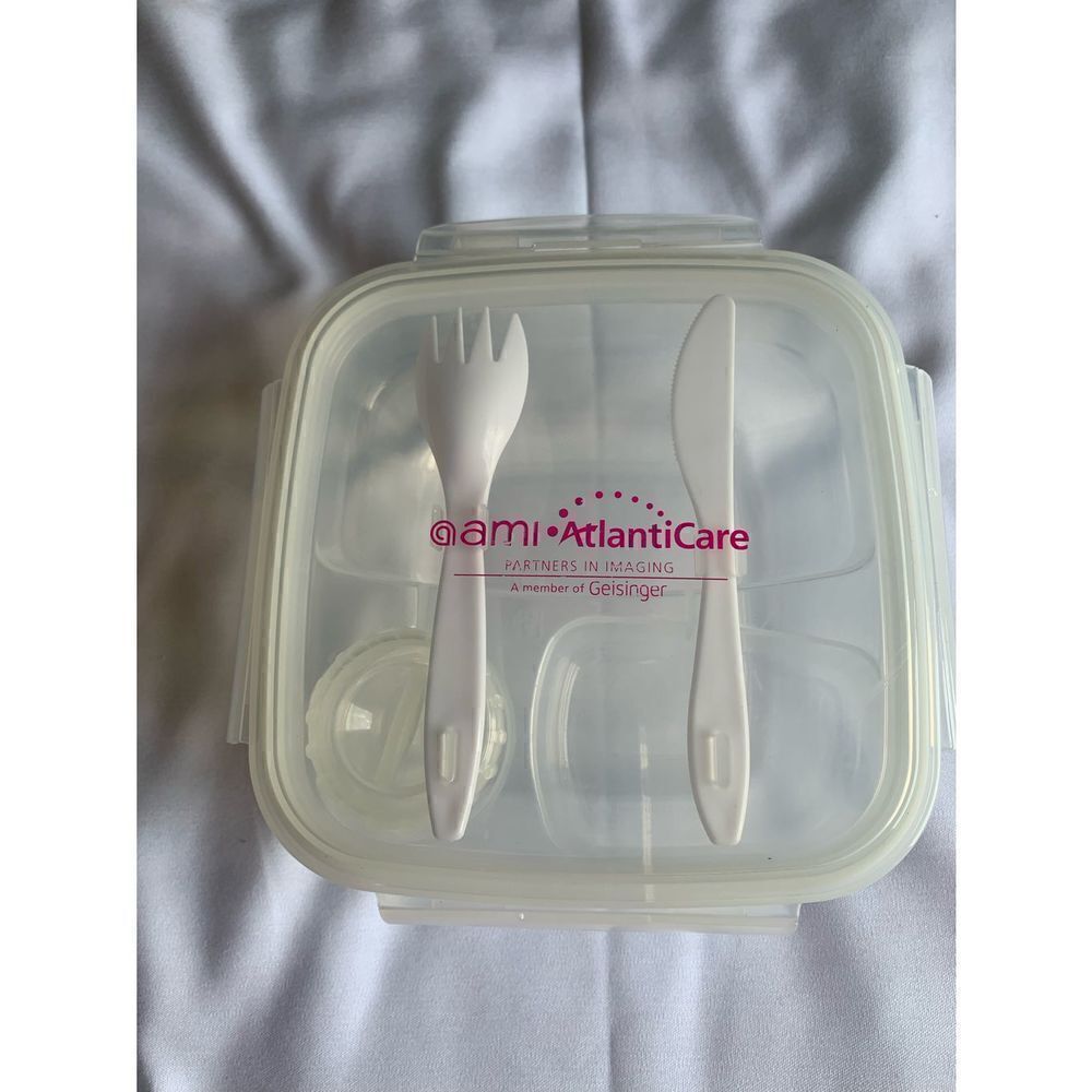 Atlantic Care Salad To Go Container Lunch Box w Fork Spoon & Dressing Cup